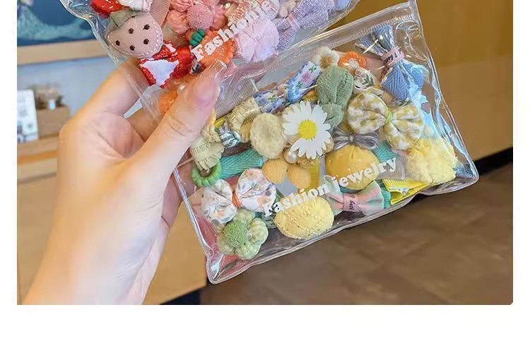 可爱婴幼儿布艺汗毛夹发饰女童不伤发几何型图案bb夹儿童发卡批货详情37