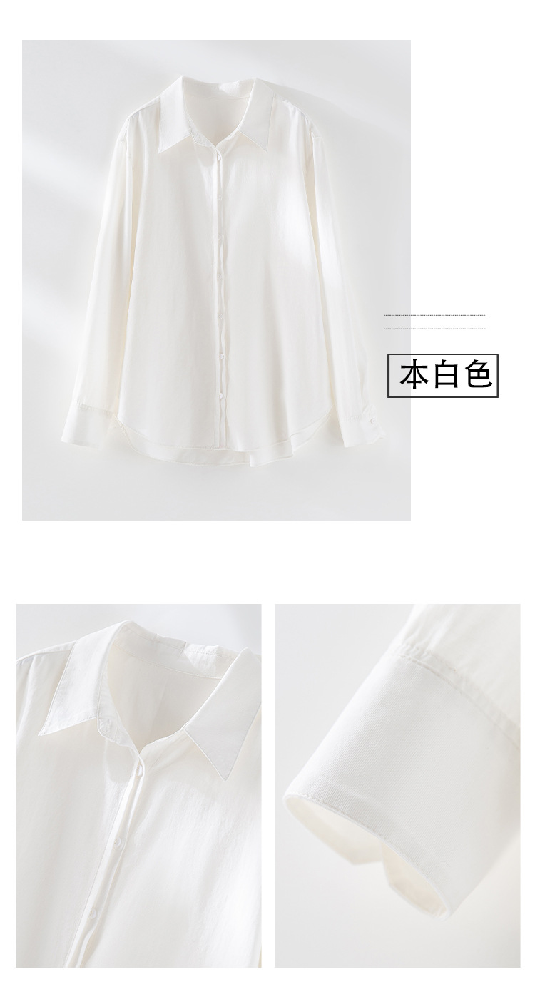 现货春季新款亚麻翻领长袖衬衫气质时尚宽松上衣休闲百搭衬衣女装详情17