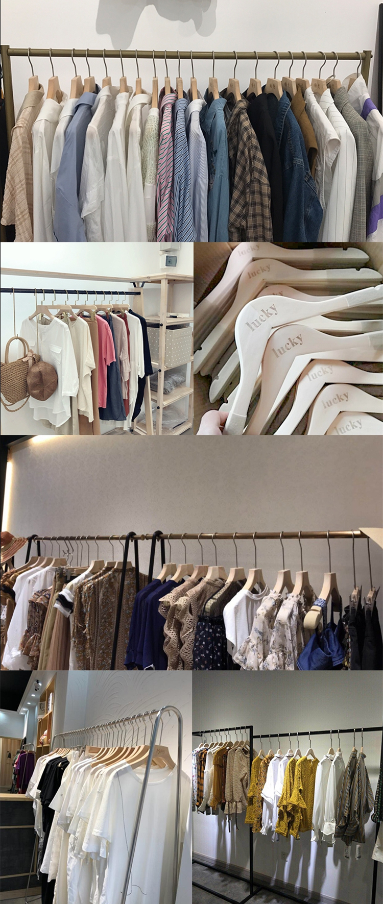 女士服装店实木衣架原木无油漆防滑木质衣撑裤挂女装衣服挂批发详情2