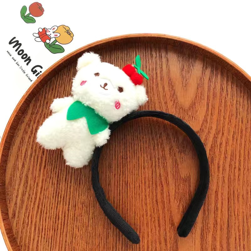 ins Cherry bear hair band, fluffy cartoon doll, face wash makeup headband, girlish heart hair clip, Japanese and Korean hair accessories pic 7