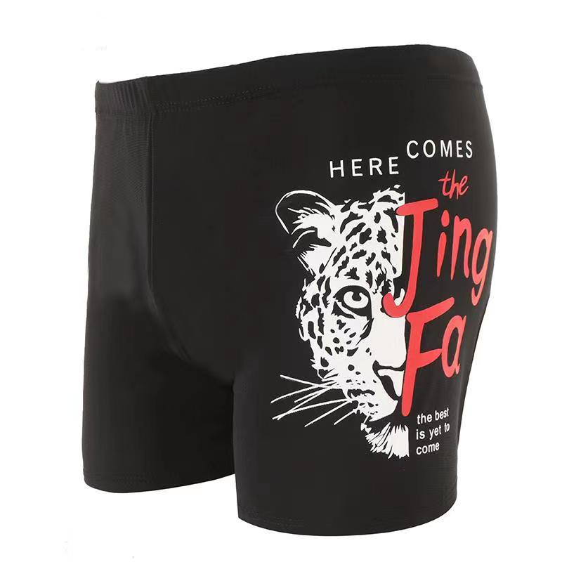 男士泳裤平角宽松游泳裤加大泳裤沙滩泡温泉时尚印花泳裤批发详情4