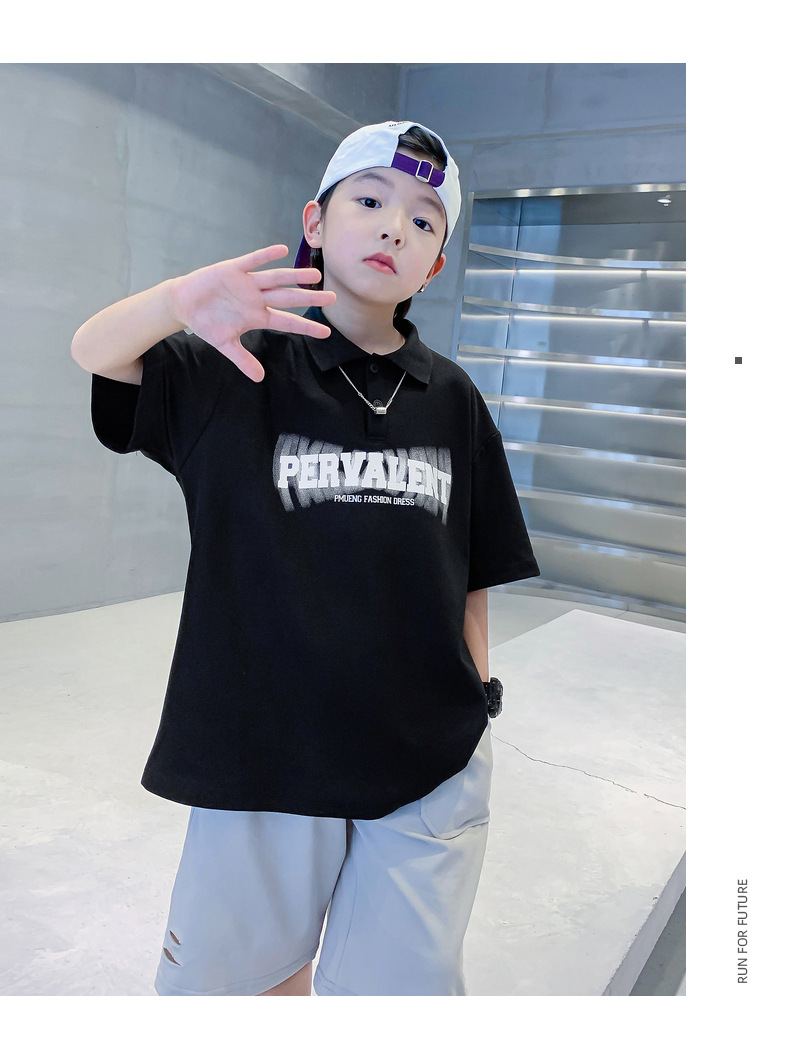 男大童夏装卡通polo衫短袖t恤2025新款儿童男孩夏季潮酷宽松上衣详情15