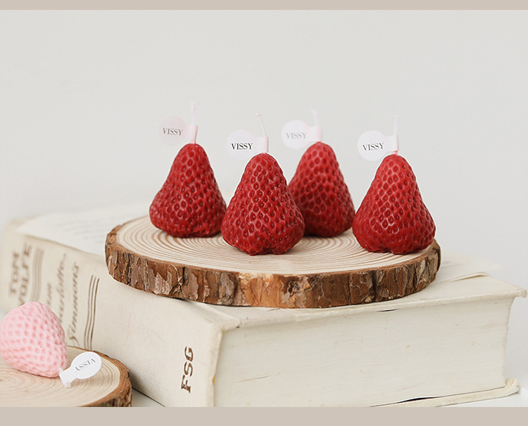 Wholesale of soybean wax scented strawberry candles pic 11