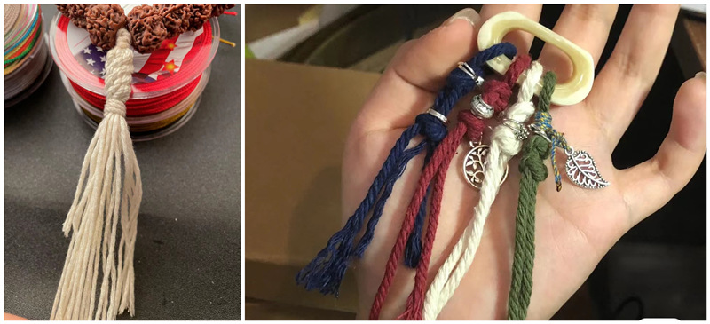 Hand-rolled cotton thread for cultural play, Tibetan-style hand-rolled cotton rope, passion seed, vajra Bodhi, cultural play cotton thread, tassel thread, colorful pic 5