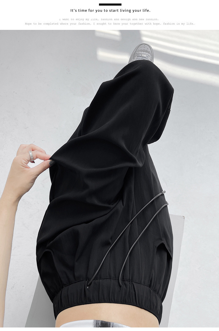 冰丝山本休闲裤女2024夏季新款高腰宽松直筒防晒垂感日系阔腿裤潮详情70