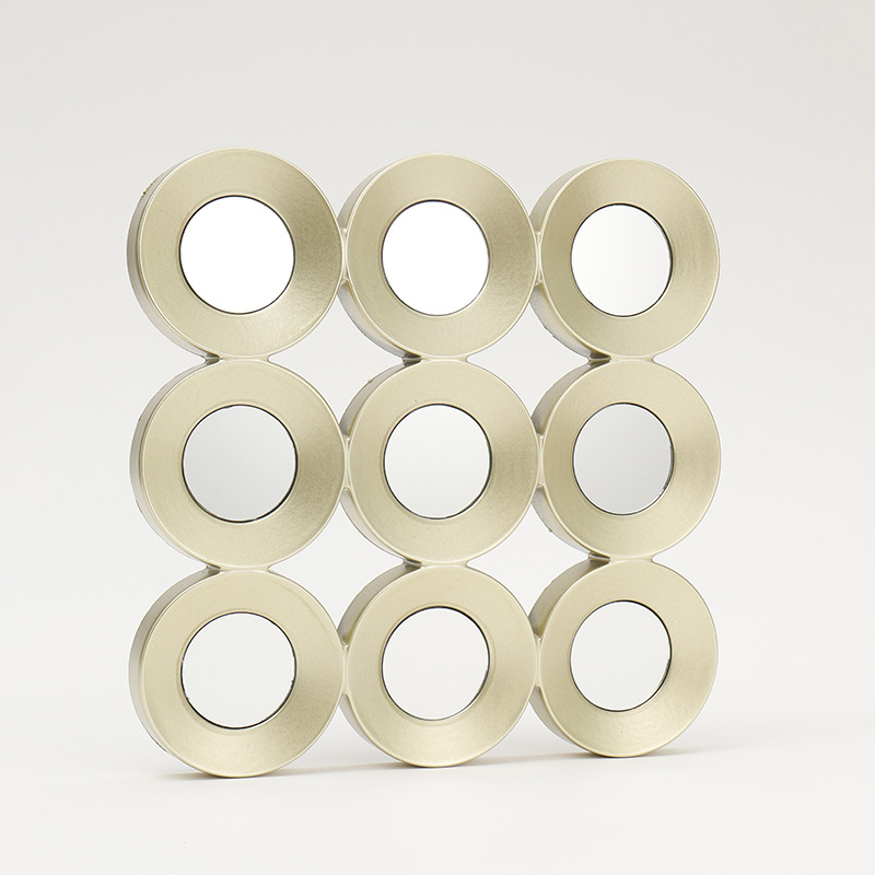 厂家直销三连装饰小圆镜创意家居客厅装饰镜子圆形装饰小镜详情5