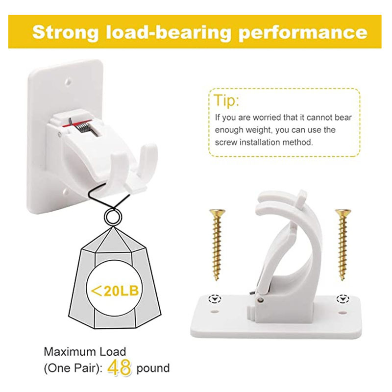 Long rod-shaped hanging clips, curtain rod hanging racks, sticky hooks, hooks, bath curtain rod hanging clips, 2pcs towel rod hanging racks pic 3