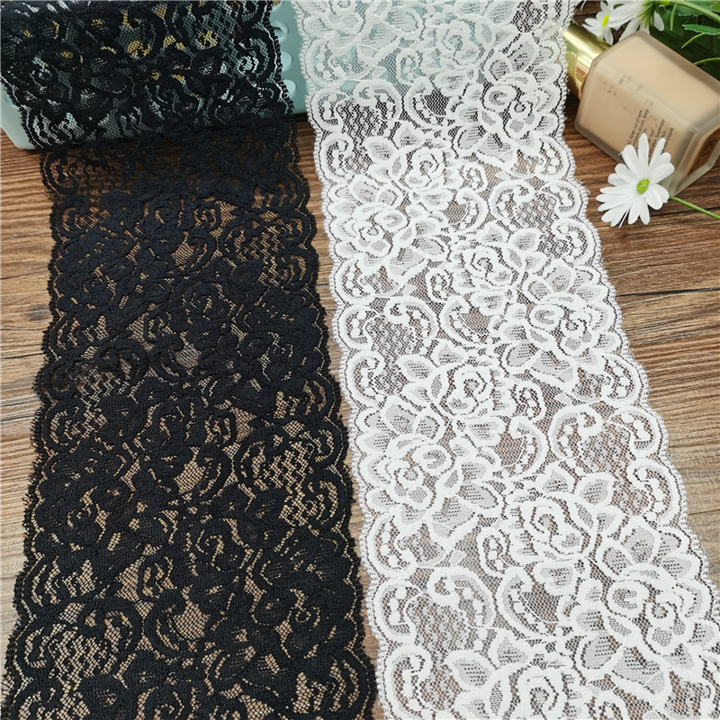 Elastic silk ribbon, lace trim, soft and skin-friendly, elastic elastic band, clothing accessory, ruffled edge, 9CM pic 21