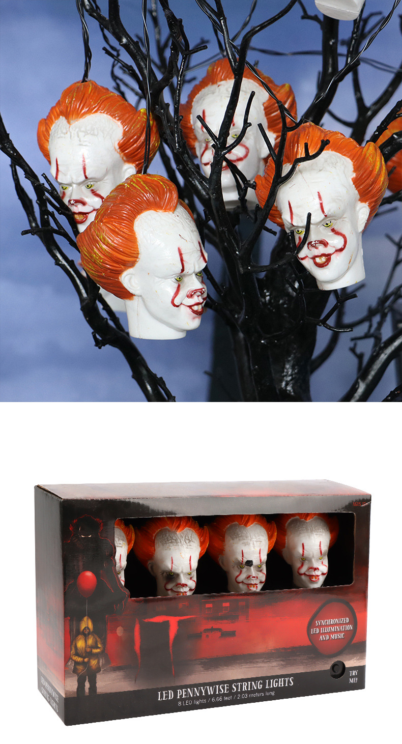 New Halloween decorative led clown lights, string lights, Ghost Festival, haunted house atmosphere pendants, colorful lights, festival gifts pic 7