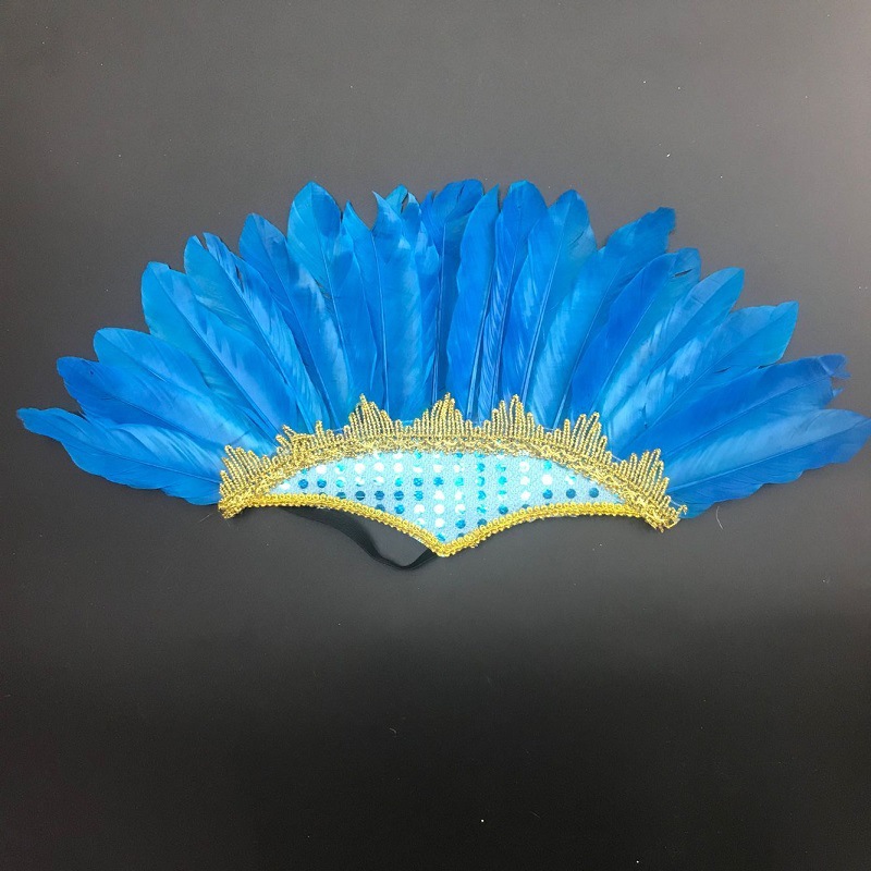 Real photo manufacturer wholesale exotic style real feather headwear, headbands, stage performance dance props, clothing accessories, fans, feather handicrafts pic 3