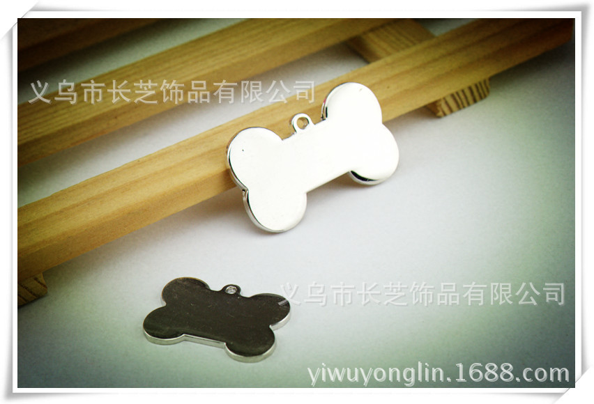 The medium-sized zinc alloy golden dog brand bone-shaped pet collar and pet identity tag accessory can be laser-engraved pic 12