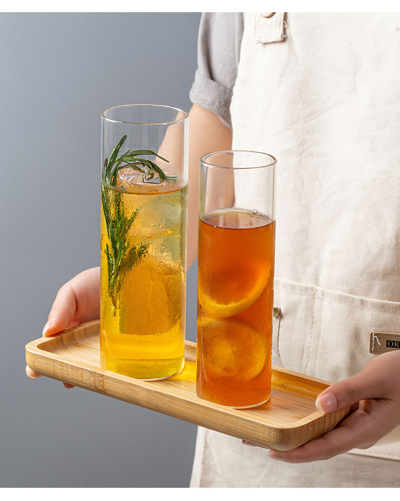 直筒柯林杯耐热玻璃杯网红餐厅长饮杯鸡尾酒杯果汁杯子加长水杯详情13