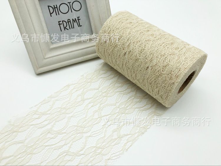 6-inch 25-yard orchid lace roll decoration material, diy fabric, wedding decoration supplies, American mesh roll pic 3