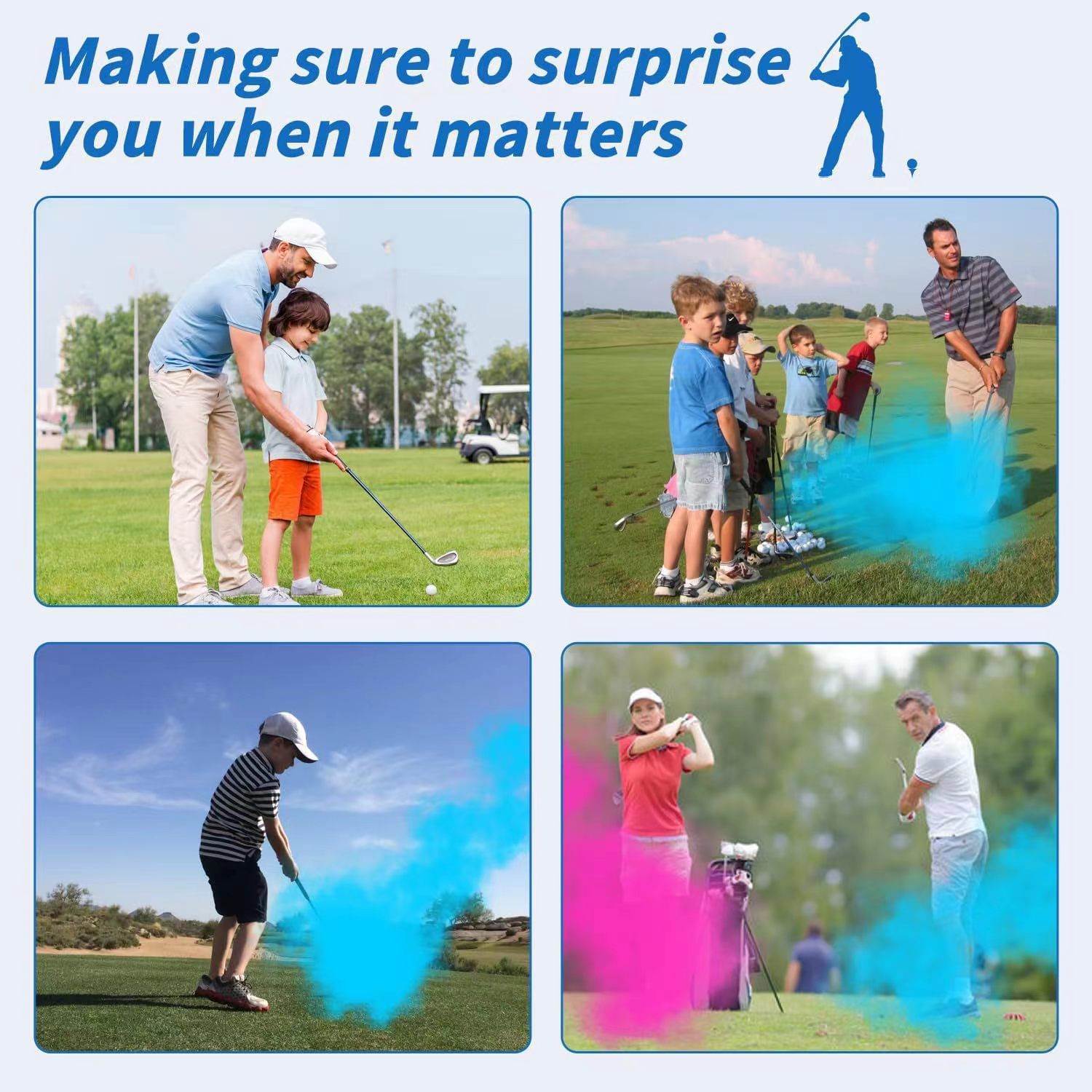 Golf gender reveal Corn powder boy girl Baseball gender reveal Party supplies pic 9