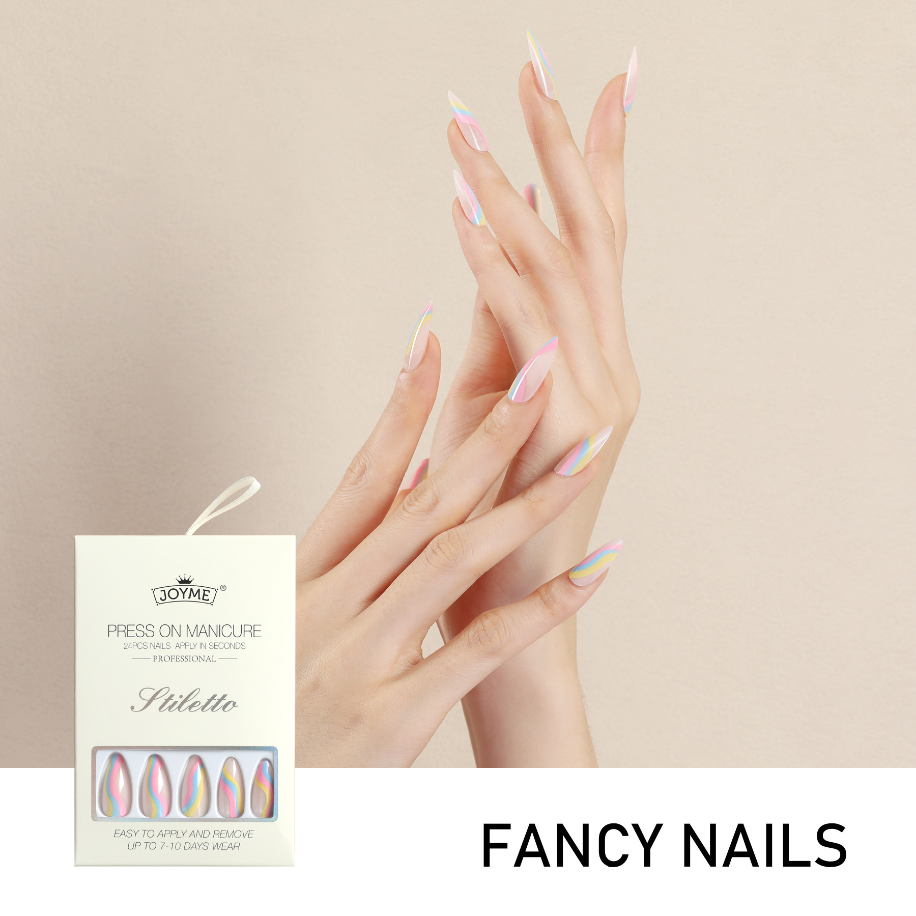 24-piece new pointed almond nail lollipop patterned wearable nail sheet full-size accessory tool kit pic 21
