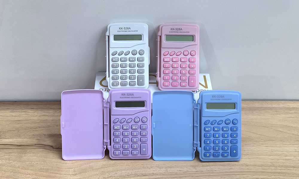 Flip cover mini student calculator Dopamine primary school computer logo advertisement high appearance level calculator cross-border pic 1