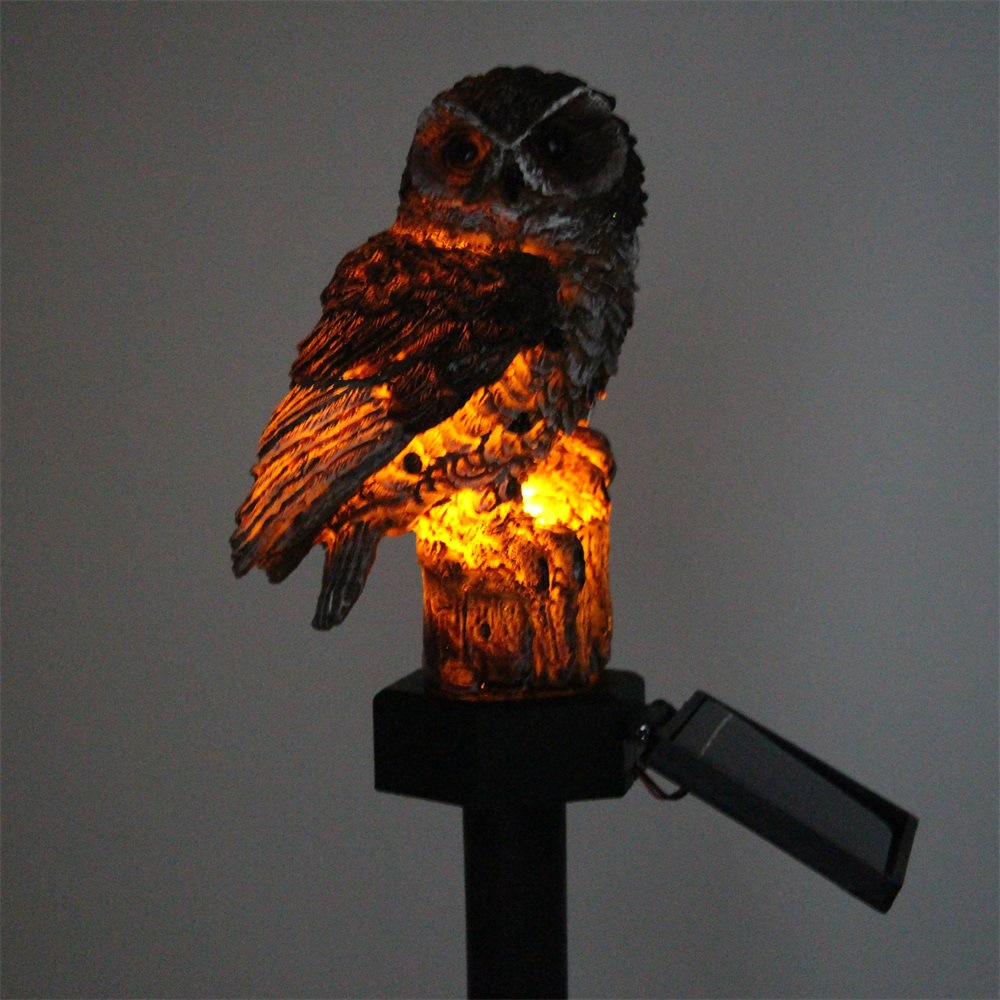 Solar owl lamp, resin garden lamp, outdoor waterproof courtyard landscape decoration, led lawn ground insert lamp pic 13
