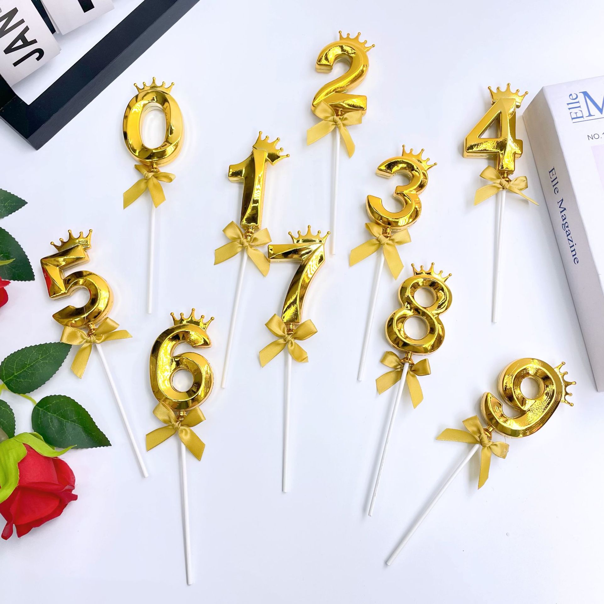 跨境创意新品3D立体皇冠数字插件派对生日蛋糕烘焙甜品台装饰摆件详情8