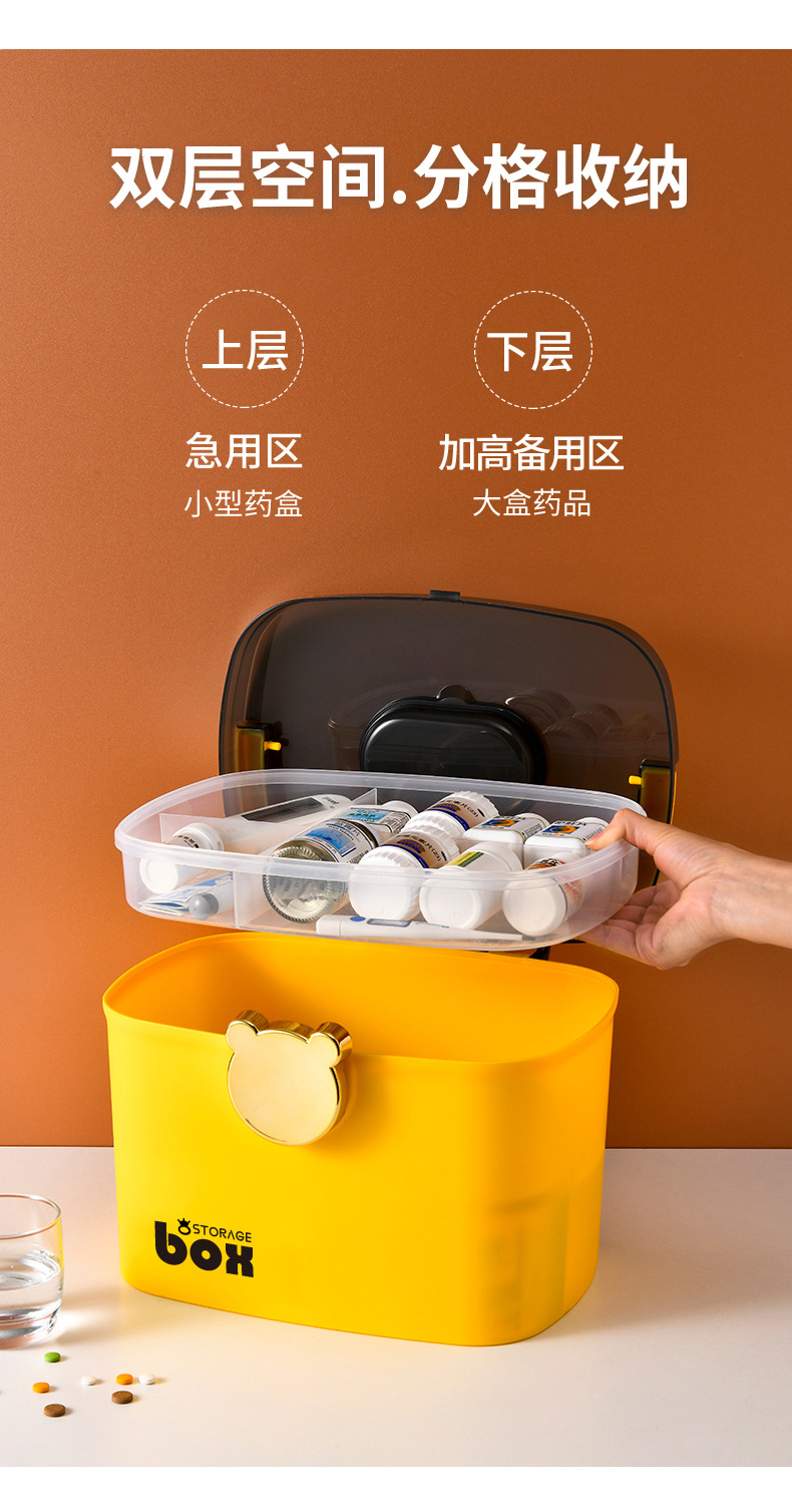 X127-8257 Family-sized medicine storage, large-capacity medicine box for home use, medical emergency, large first aid kit pic 6