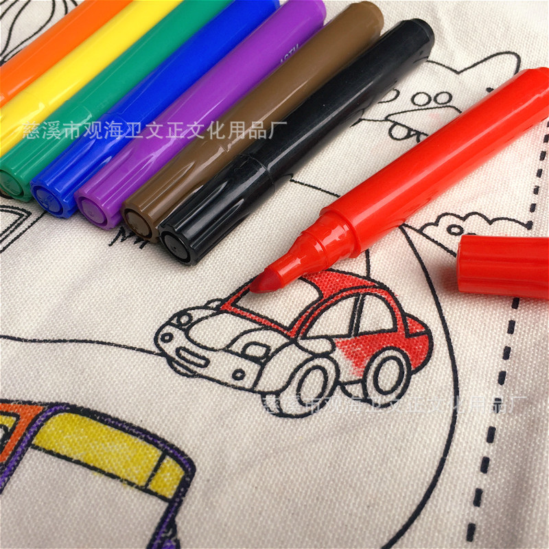 厂家 8色装可洗织物笔 修色用纺织笔水洗涂鸦T恤笔详情4