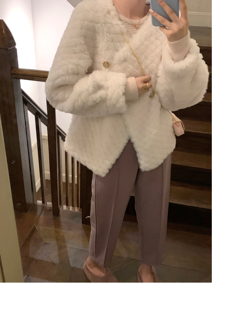 冬季新年羊羔毛皮草短款女网红羊剪绒布加迪全羊毛年轻短外套详情44