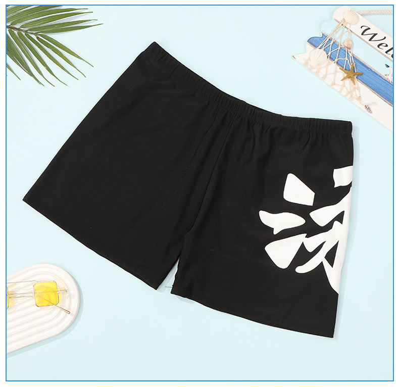 新款男士泳裤成人平角胶印沙滩裤泳池短裤男条纹游泳裤宽松舒适详情30