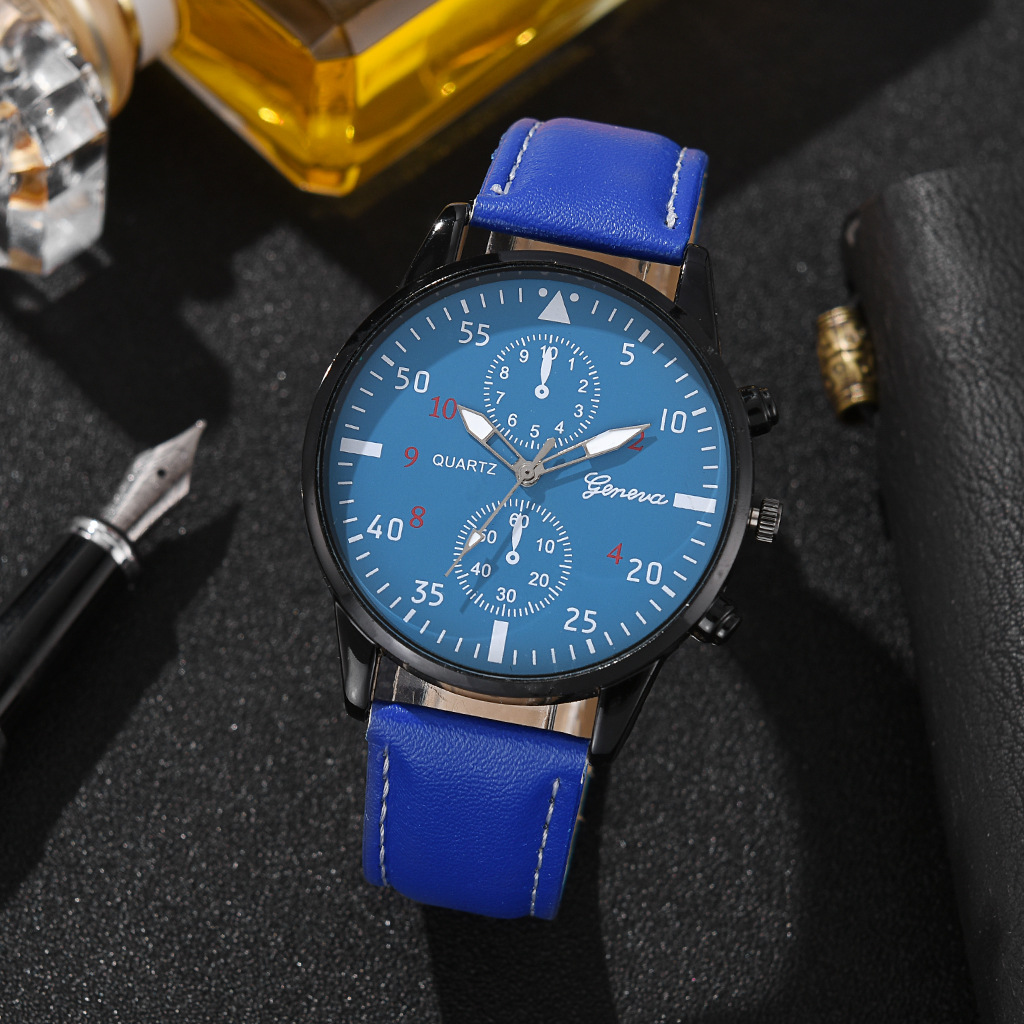 欧美跨境外贸热销男士百搭时尚手表套装商务两眼手表腕表支持定制详情6