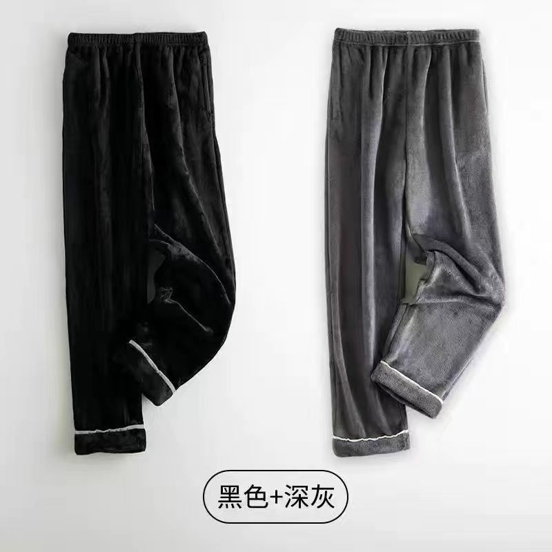 2条装加厚睡裤男法兰绒男士秋冬暖暖裤珊瑚绒大码家居保暖裤外穿详情16