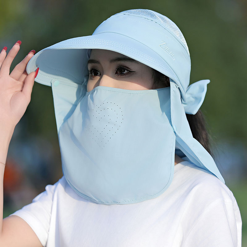多功能可拆卸遮阳帽子女士夏季大沿防晒沙滩渔夫帽多种戴法采茶帽详情20