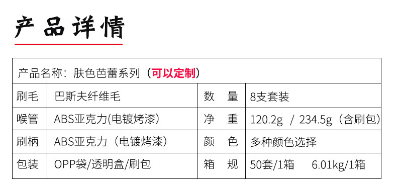 8支扭扭腰化妆刷套装 散粉腮红刷美妆工具化妆刷收纳便捷初学适用礼品详情3