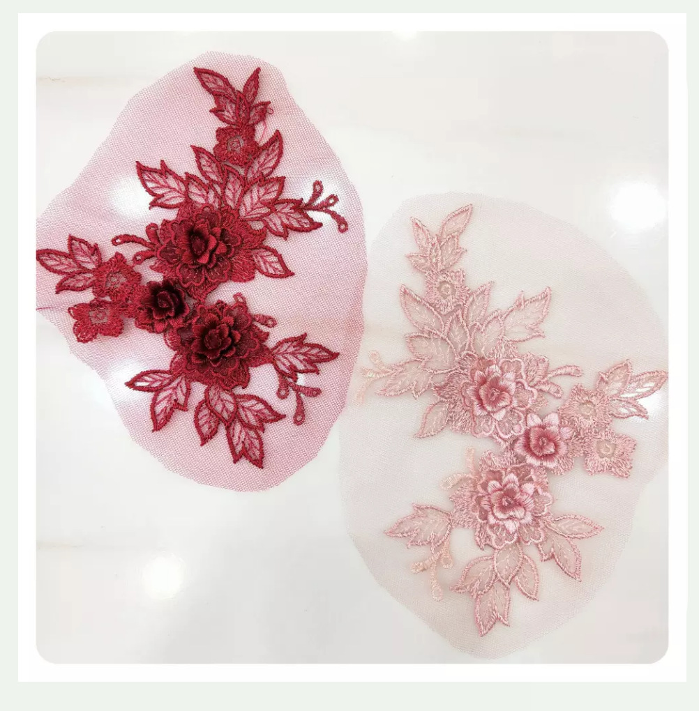 网纱钉珠电脑立体绣花diy晚礼服童装婚纱服装辅料刺绣贴花详情6