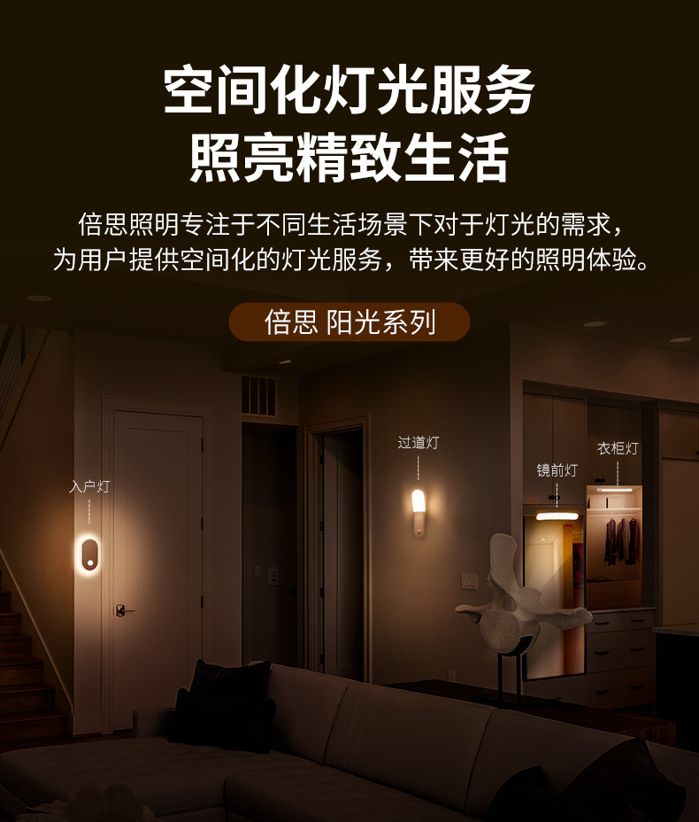 Sunshine Human Body Sensing Lazy person entrance light, Smart Eye Protection Smart Night Light, Creative magnetic corridor light pic 1