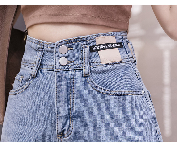 2022夏季新款时尚高腰修身显瘦弹力热裤气质百搭牛仔短裤女潮女式详情20