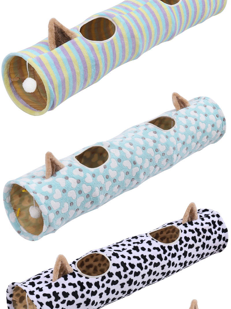 Productos para mascotas amazon nuevo gato orejas recto tubo plegable gato túnel desde hi sonido de papel gato túnel juguetes pic 14