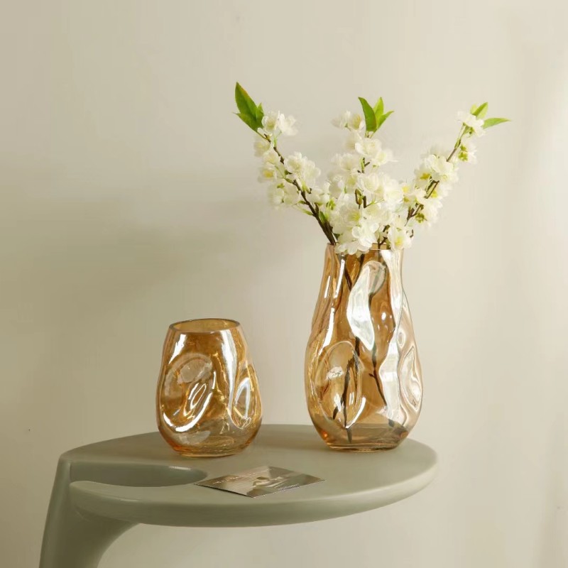 European retro glass vases, personalized and creative living room and office water-grown flower arrangement containers, decorative handicrafts pic 8