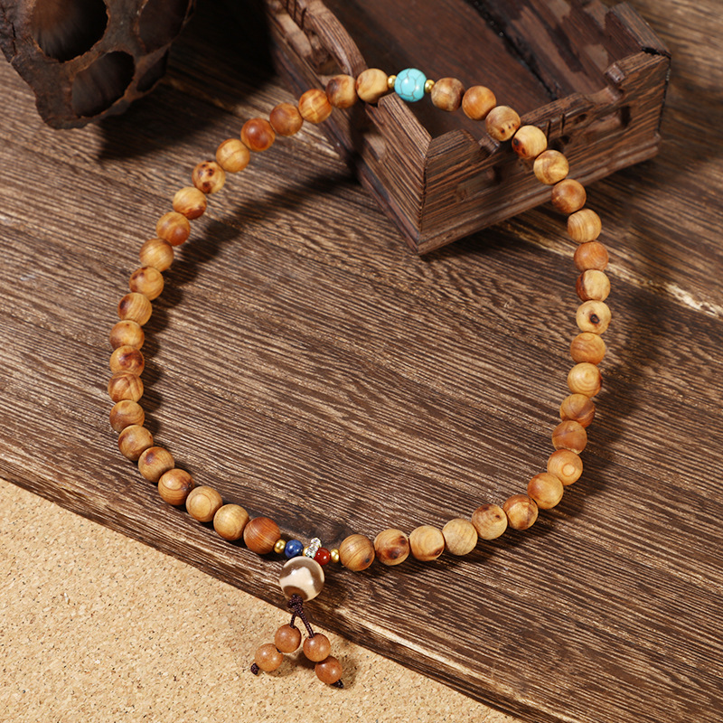 Taihang Cliff cypress tumor scar material round bead bracelet, aged high-oil old material, hand-held Buddhist bead bracelet, Bodhi single and double circle cultural play pic 7