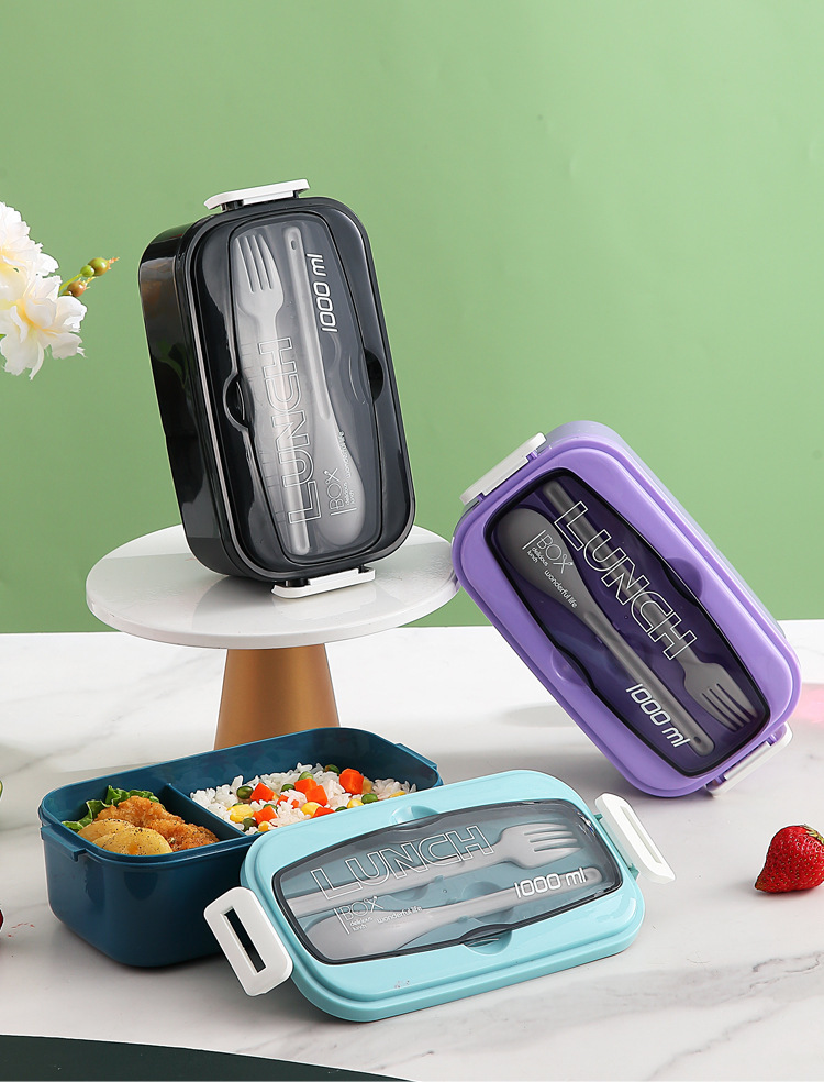 ins风微波炉加热塑料密封防漏分格带盖餐具饭盒 轻食沙拉盒酱料盒详情14