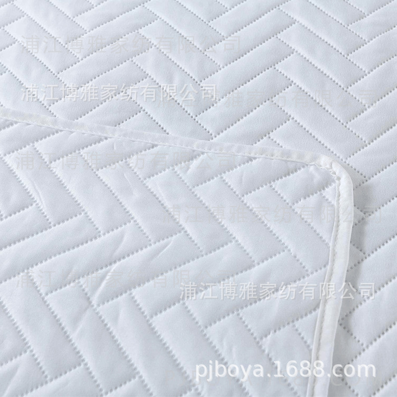 Boya Wholesale Fleece 3D ultrasonic Spring and Summer plain pillowcase, embossed cotton fabric embroidered washed quilt, pillowcase quilting pic 22