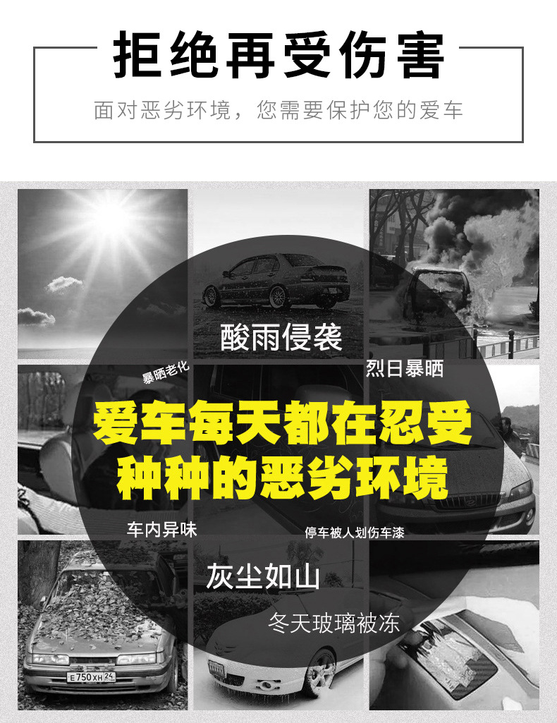 汽车用品车载车衣车罩避阳防雨遮雪铝膜棉绒加厚全罩车衣四季通用详情2