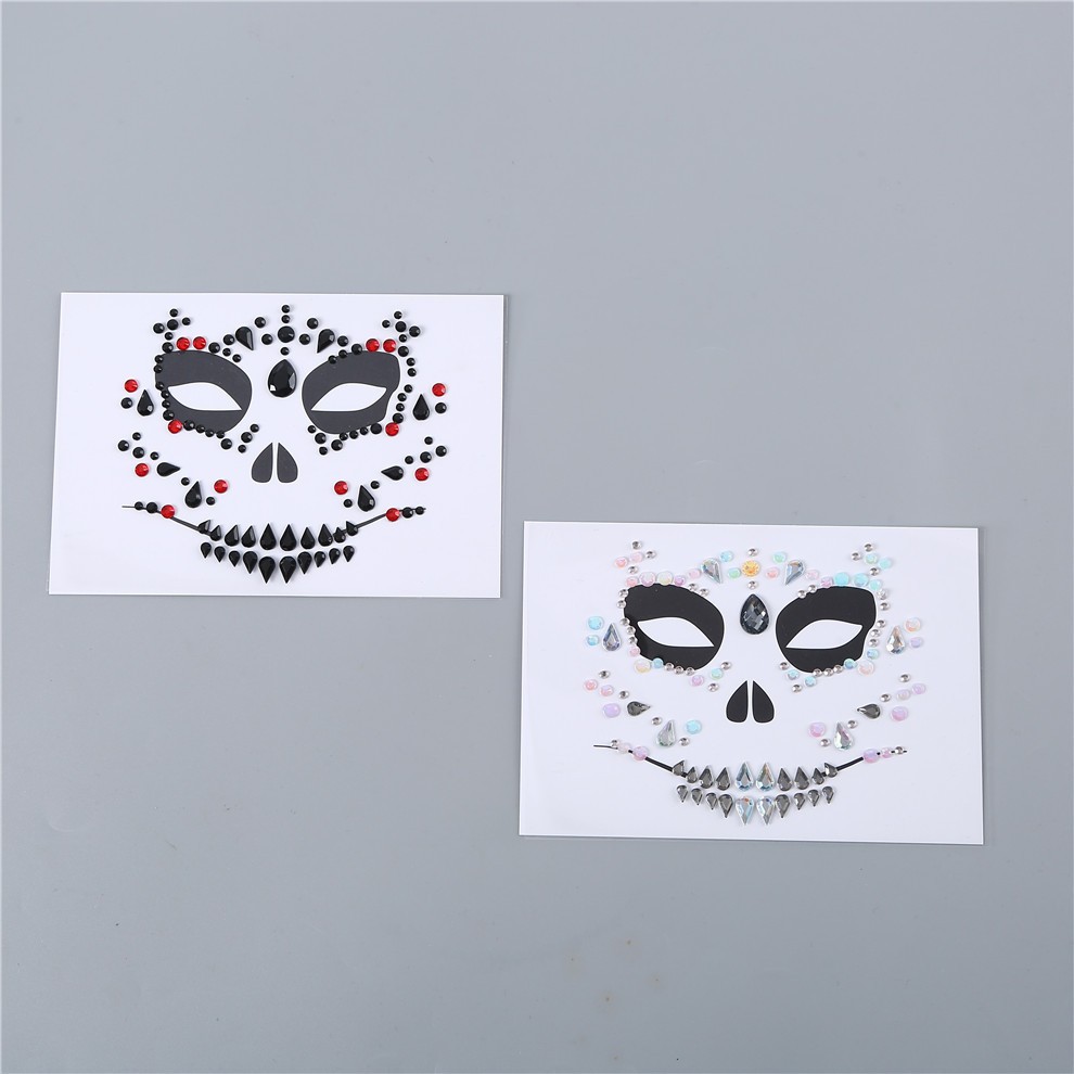 Halloween face stickers, Ghost Festival stickers, masquerade ball decoration stickers, diamond eyebrow stickers, personalized stage makeup stickers pic 4
