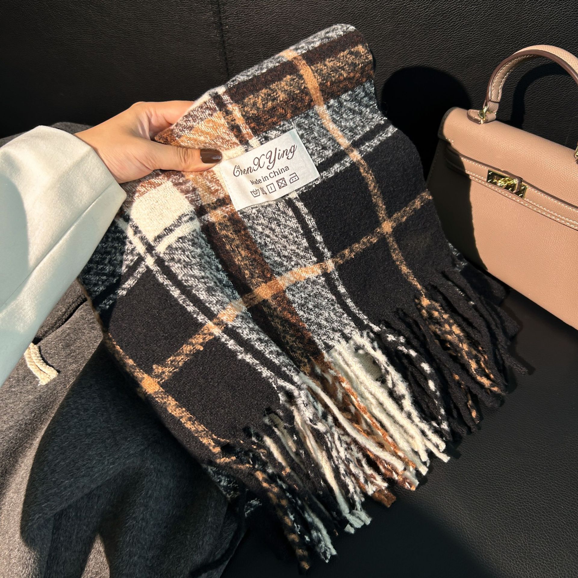 格子围巾女秋冬新款百搭保暖围脖披肩围巾 韩版情侣围巾冬天爆款详情15