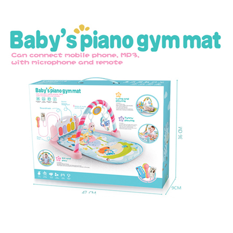 跨境婴儿脚踏琴 健身架 带话筒可连接手机游戏垫 游戏床详情5