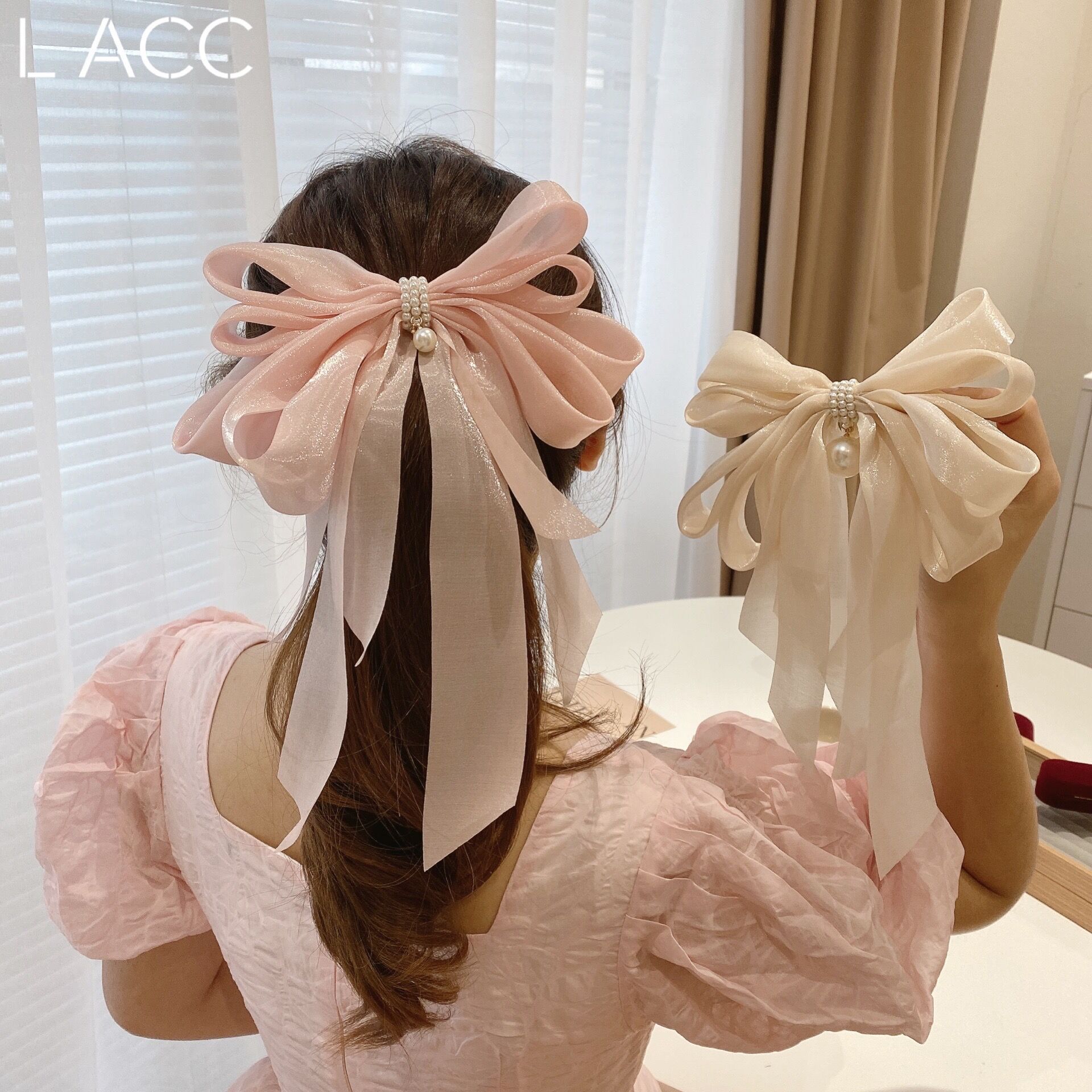 Korean Ogensa Spring/Summer velvet oversized bow spring/summer hair clip for women, hair clip at the back of the head, hair accessory for women pic 9