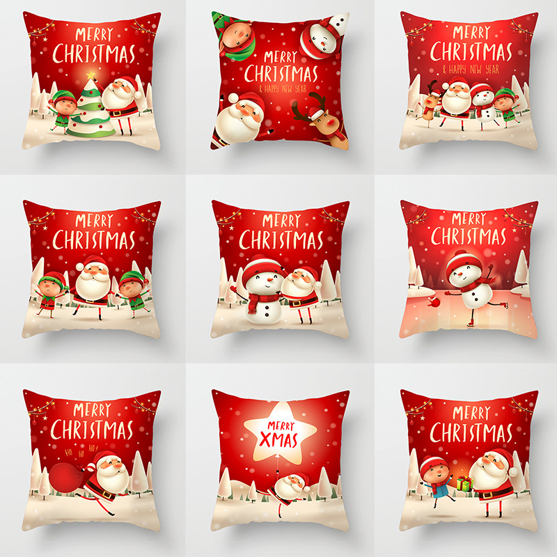 Red Santa Claus pillowcase cushions for home Christmas pic 1