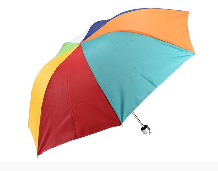Korean version creative umbrella manufacturer direct sales portable rainbow silver gel sun protection umbrella gift advertisement folding umbrella pic 1