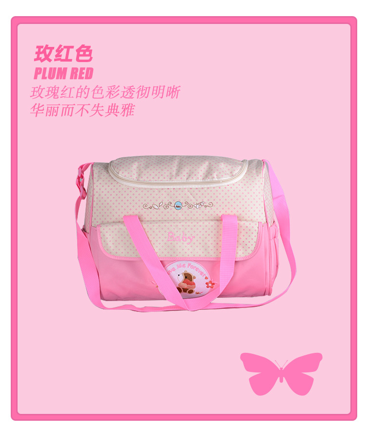 Mom Bag Five-piece set, multi-functional, large-capacity, fashionable, waterproof cartoon single-shoulder crossbody bag, Mom Bag wholesale pic 10