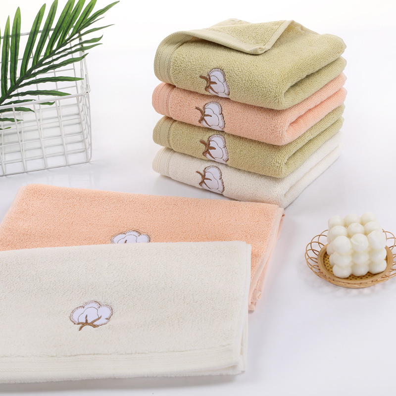 Pure cotton face towel, household adult all-cotton soft, absorbent, thickened gift, return gift, fresh and delicate embroidered towel pic 2