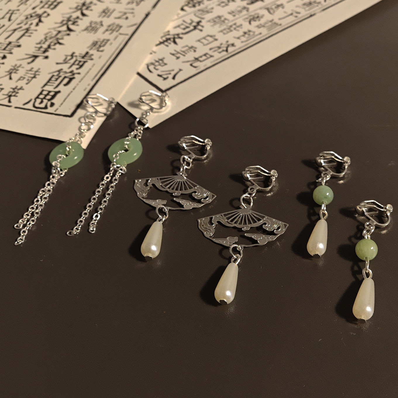 Classical earrings, Chinese-style earpiercless ear clips, Hanfu accessories, versatile new Chinese-style earrings, cool Chinese-style earrings pic 3