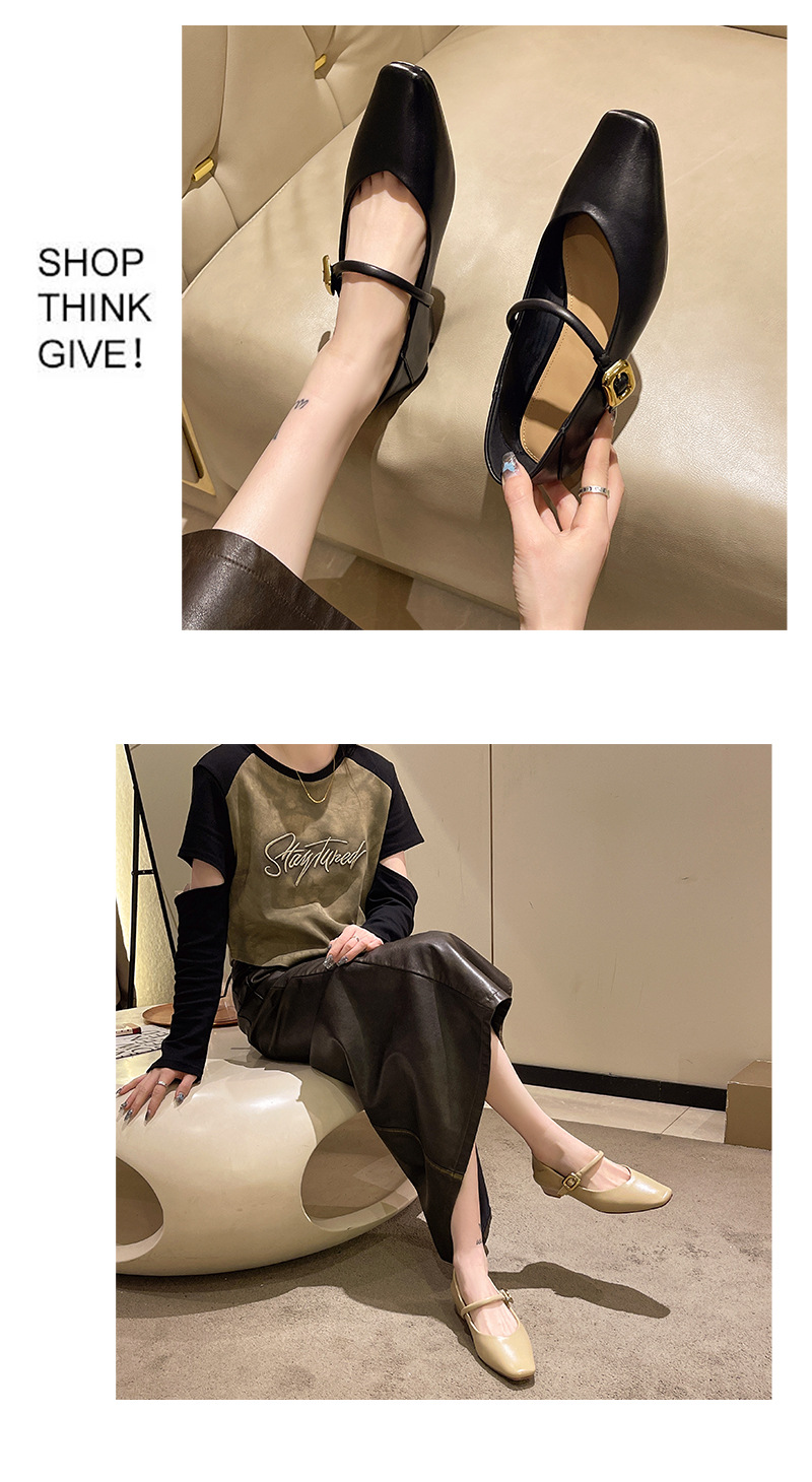 头层牛皮小单鞋女2024春夏季新款浅口低跟时装真皮小皮鞋一件代发详情6
