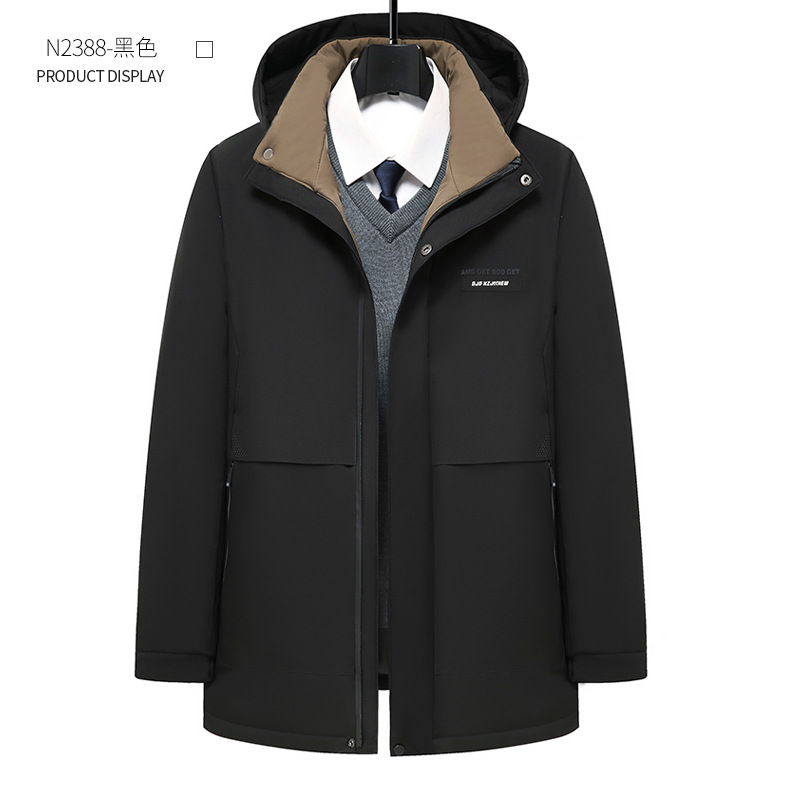 冬季外套男士加厚棉袄保暖商务休闲羽绒棉衣中长款棉服冬装爸爸装详情10